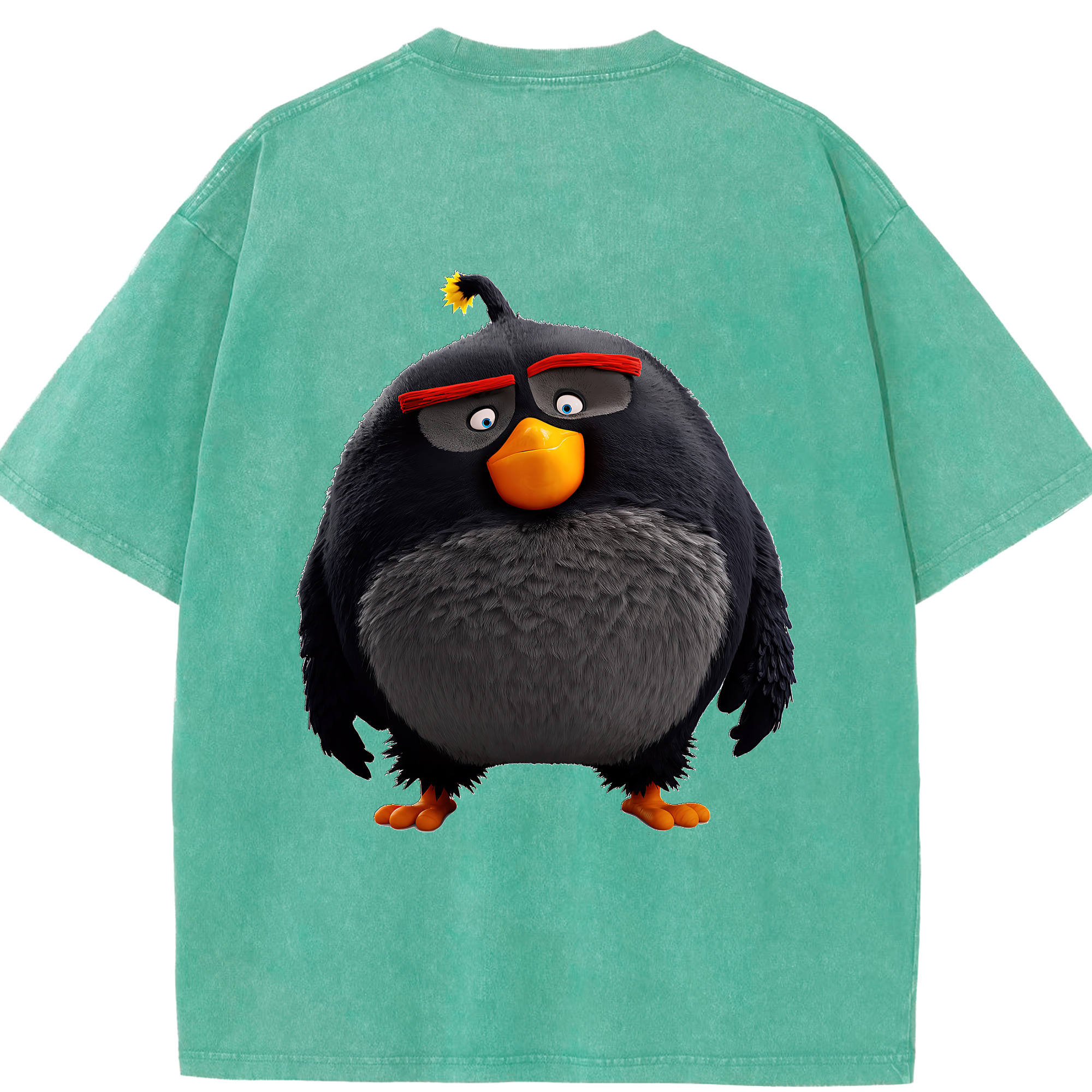 （画像用） Angry Birds アングリーバード 綿100% ヴィンテージ風 半袖Tシャツ（背面プリント）